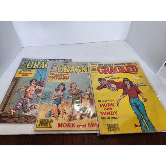 3 Cracked Magazine 141, #158 And 163 March 1979 Mork And Mindy Robin Williams - Picture 1 of 6